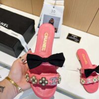 Chanel Women Mules Lambskin Pink Black 1.5 Cm Heel (4)