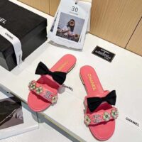 Chanel Women Mules Lambskin Pink Black 1.5 Cm Heel (4)