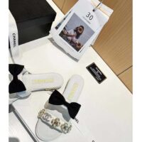 Chanel Women Mules Lambskin White Black 1.5 Cm Heel (1)