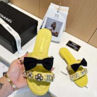 Chanel Women Mules Lambskin Yellow Black 1.5 Cm Heel (3)