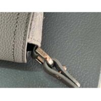 Dior Unisex CD Saddle Pouch Strap Black Grey Oblique Jacquard Grained Calfskin (7)