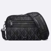 Dior Unisex CD Safari Bag with Strap Black CD Diamond Canvas (5)