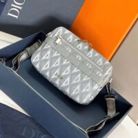 Dior Unisex CD Safari Bag with Strap Dior Gray CD Diamond Canvas (4)