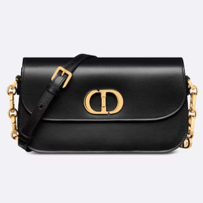 Dior Women CD 30 Montaigne Avenue Bag Black Box Calfskin