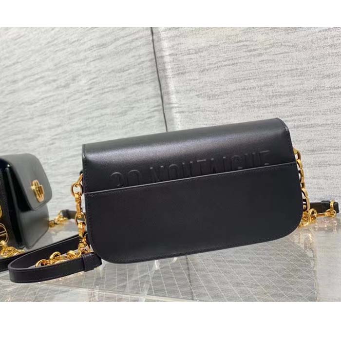 Dior Women CD 30 Montaigne Avenue Bag Black Box Calfskin (8)