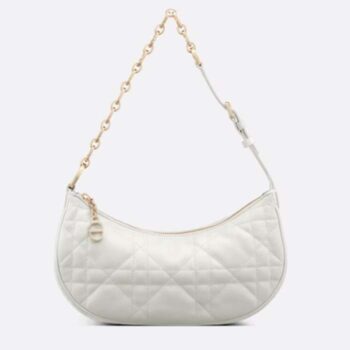 Dior Women CD Lounge Bag Latte Supple Macrocannage Lambskin