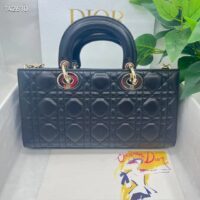 Dior Women CD Medium Lady D-Joy Bag Black Cannage Lambskin (5)