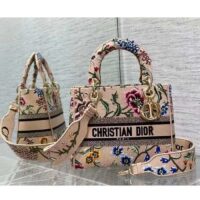 Dior Women CD Medium Lady D-Lite Bag Multicolor Raffia Embroidered Petites Fleurs (13)