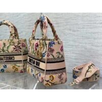 Dior Women CD Medium Lady D-Lite Bag Multicolor Raffia Embroidered Petites Fleurs (13)