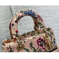 Dior Women CD Medium Lady D-Lite Bag Multicolor Raffia Embroidered Petites Fleurs (13)