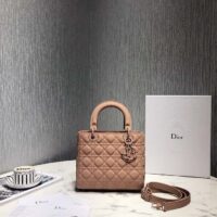 Dior Women CD Medium Lady Dior Bag Warm Taupe Cannage Lambskin (1)