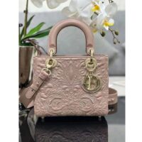 Dior Women CD Small Lady Dior My ABCDior Bag Pink Quilted-Effect Lambskin (4)