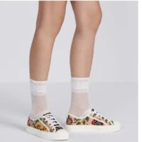 Dior Women Shoes CD Walk’N’Dior Sneaker Beige Multicolor Raffia Embroidered Petites Fleurs (5)