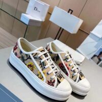 Dior Women Shoes CD Walk’N’Dior Sneaker Beige Multicolor Raffia Embroidered Petites Fleurs (5)