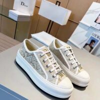 Dior Women Shoes CD Walk’N’Dior Sneaker White Cotton Embroidered Jardin D’Hiver Motif