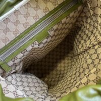 Gucci Unisex GG Backpack Tonal Double G Original GG Canvas Forest Green Leather (1)