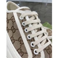 Gucci Unisex GG Sneaker Beige Ebony Original Canvas Flat Interlocking G 5 Cm Heel (3)