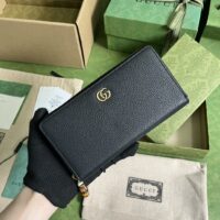 Gucci Unisex GG Zip Around Wallet Bamboo Black Leather Double G (1)