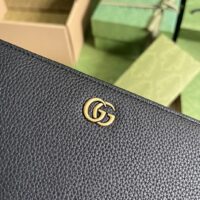 Gucci Unisex GG Zip Around Wallet Bamboo Black Leather Double G (1)