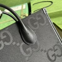 Gucci Unisex Jumbo GG Tote Bag Black Jumbo GG Canvas Hook Closure (1)