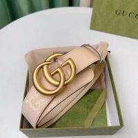 Gucci Unisex Marmont Jumbo GG Belt Beige Light Pink Jumbo GG Canvas (3)