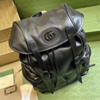 Gucci Women GG Backpack Tonal Double G Original GG Canvas Black Leather (1)