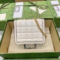 Gucci Women GG Deco Mini Shoulder Bag White Quilted Leather Interlocking G (2)