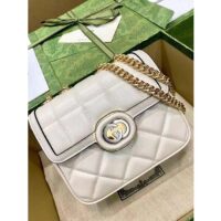 Gucci Women GG Deco Mini Shoulder Bag White Quilted Leather Interlocking G (2)