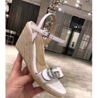 Gucci Women GG Leather Espadrille Sandal Interlocking G Off White High Heels (1)