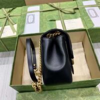 Gucci Women GG Marmont Matelassé Mini Shoulder Bag Black Chevron Leather (9)