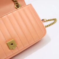 Gucci Women GG Marmont Small Shoulder Bag Peach Matelassé Round Vertical Matelassé Leather (11)