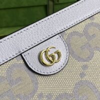 Gucci Women Ophidia Jumbo GG Small Shoulder Bag Camel Lilac Canvas Leather (1)