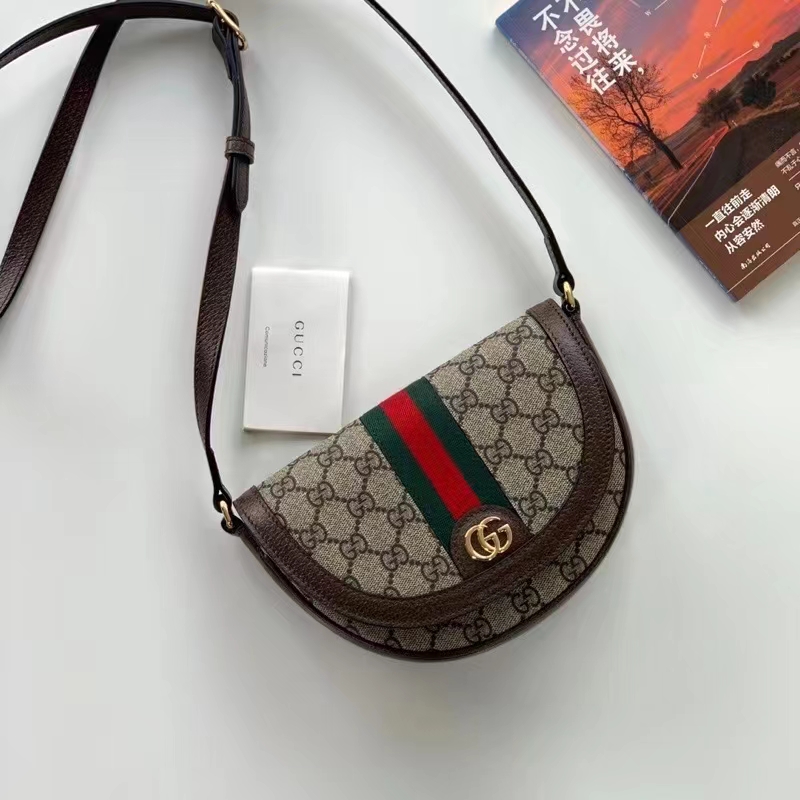 Gucci Women Ophidia Mini GG Shoulder Bag Beige Ebony GG Supreme Canvas (3)
