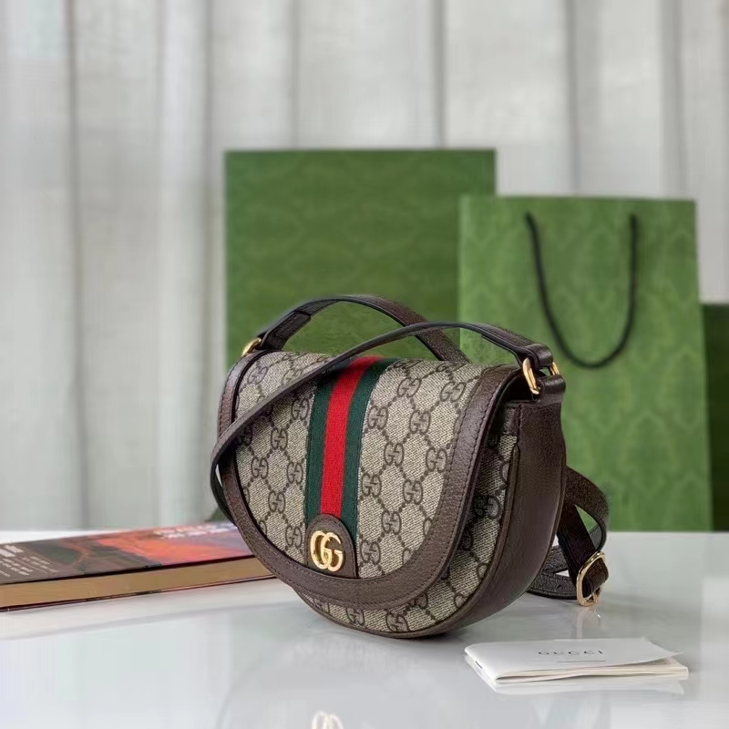 Gucci Women Ophidia Mini GG Shoulder Bag Beige Ebony GG Supreme Canvas (7)