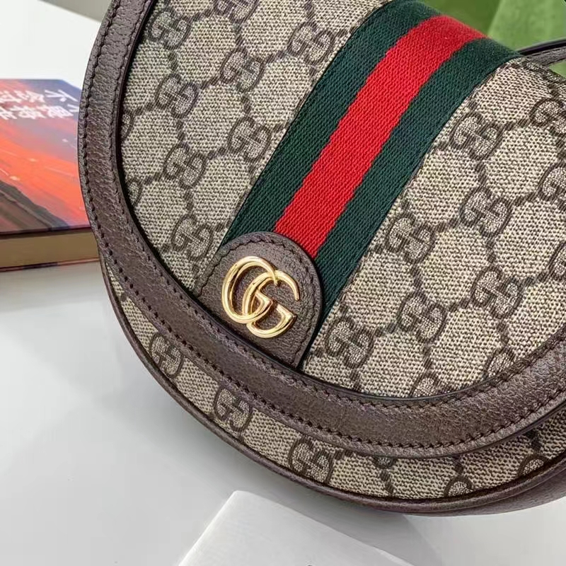 Gucci Women Ophidia Mini GG Shoulder Bag Beige Ebony GG Supreme Canvas (8)