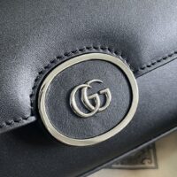 Gucci Women Petite GG Mini Shoulder Bag Black Leather Double G (1)