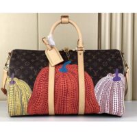 Louis Vuitton LV Unisex LV x YK Keepall 45 Monogram Coated Canvas Colorful Pumpkin Print (10)