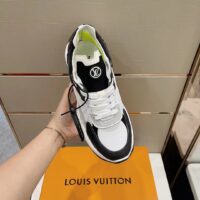 Louis Vuitton LV Unisex Run 55 Sneaker White Mix Materials Lifted Rubber Outsole (1)