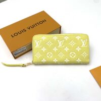 Louis Vuitton LV Unisex Zippy Wallet Yellow Monogram Empreinte Embossed Supple Grained Cowhide (1)