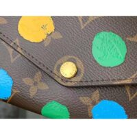 Louis Vuitton Unisex LV x YK Sarah Wallet Monogram Coated Canvas 3D Painted Dots Print (7)