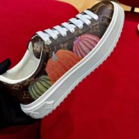 Louis Vuitton Women LV Time Out Sneaker Brown Printed Patent Monogram Canvas Flowers (5)