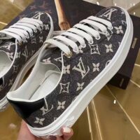 Louis Vuitton Women LV Time Out Sneaker Gray Monogram Denim Flowers