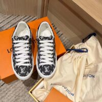 Louis Vuitton Women LV Time Out Sneaker Gray Monogram Denim Flowers