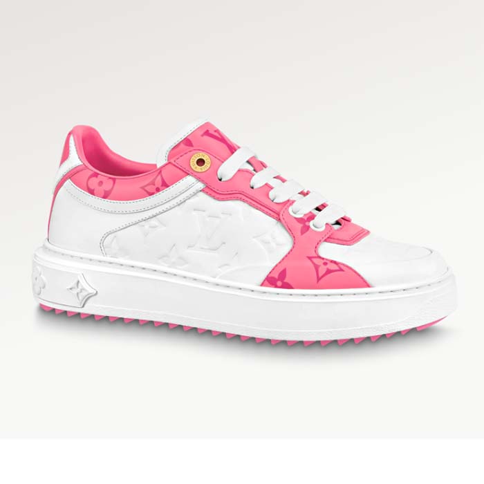 Louis Vuitton Women LV Time Out Sneaker Pink Calf Leather Colored Monogram Flowers
