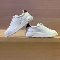 Louis Vuitton Women LV Time Out Sneaker White Debossed Calf Leather Recycled Monogram Nylon (7)