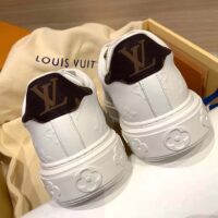 Louis Vuitton Women LV Time Out Sneaker White Debossed Calf Leather Recycled Monogram Nylon (7)