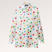 Louis Vuitton Women LV x YK Painted Dots Masculine Shirt Silk White Regular Fit (4)