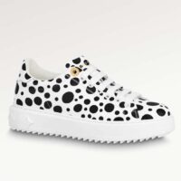 Louis Vuitton Women LV x YK Time Out Sneaker White Printed Calf Leather Monogram Flowers (3)