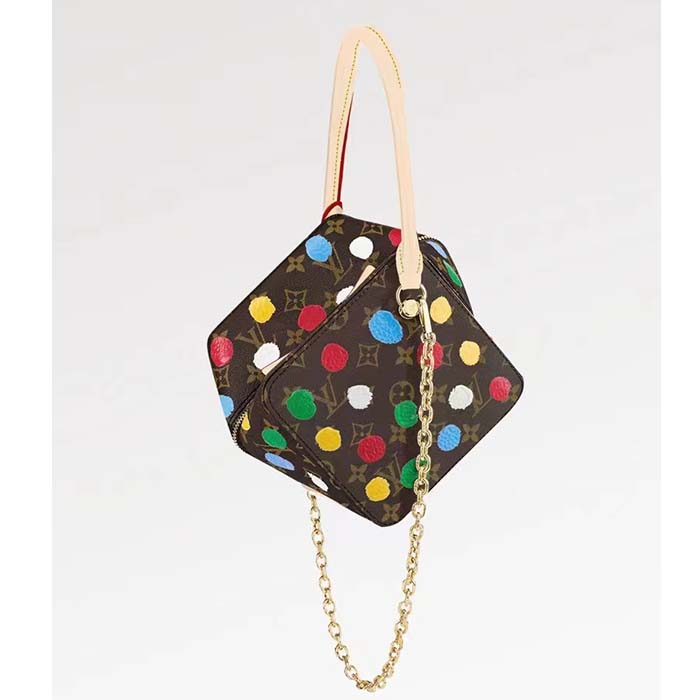 Louis Vuitton Women LVxYK Square Monogram Coated Canvas 3D Painted Dots Print