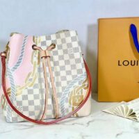 Louis Vuitton Women NeoNoé MM Bucket Bag Damier Azur Coated Canvas (4)